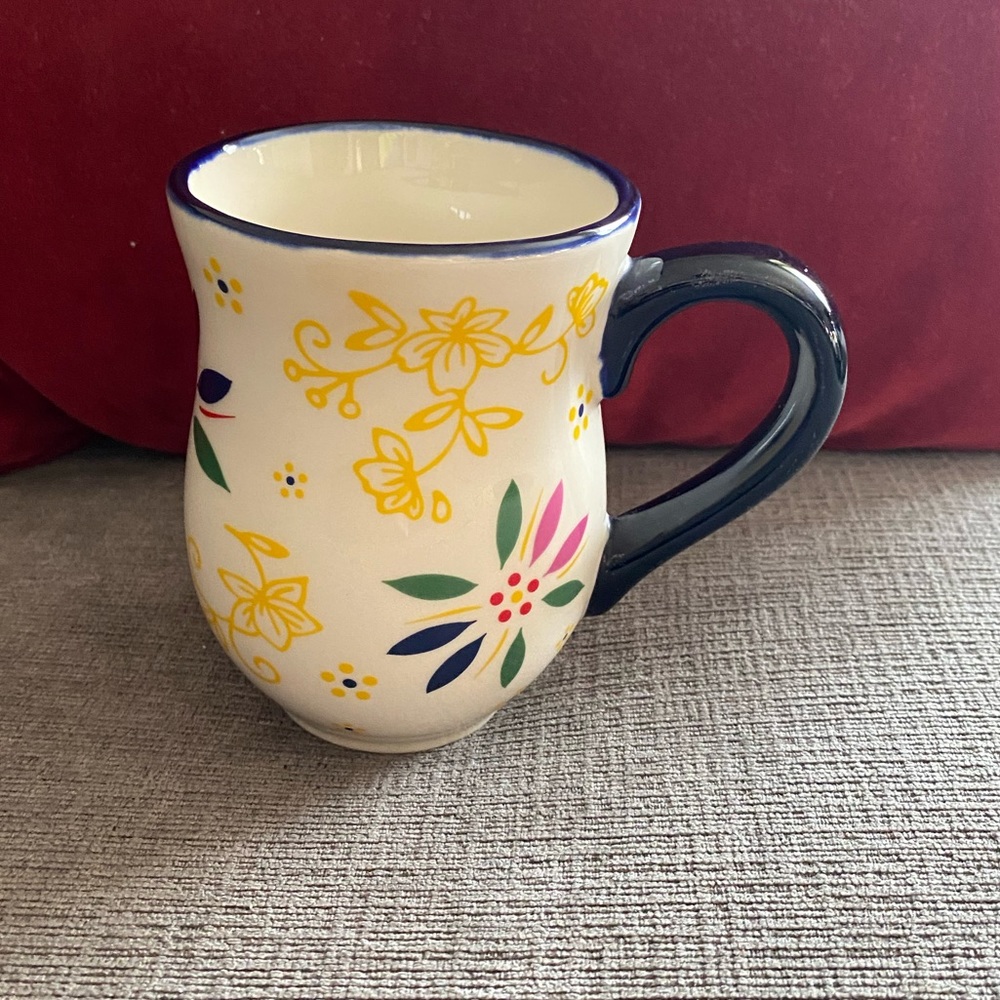Temp-Tations by Tara Old World 14oz Mug Confetti Blue GUC w/ no chips or cracks